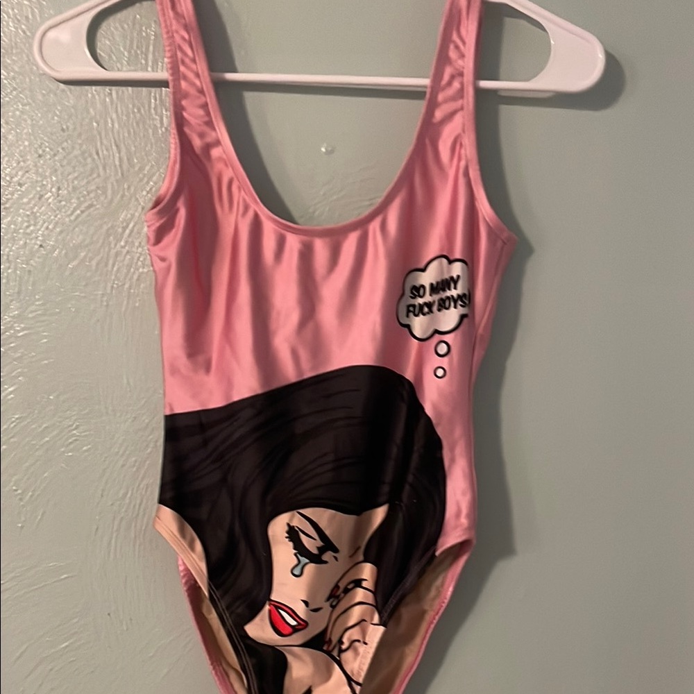 Pink Graphic Swimsuit